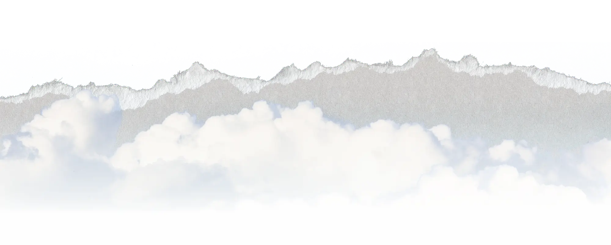 rendering of multiple layers of clouds forming a horizon in the distance
